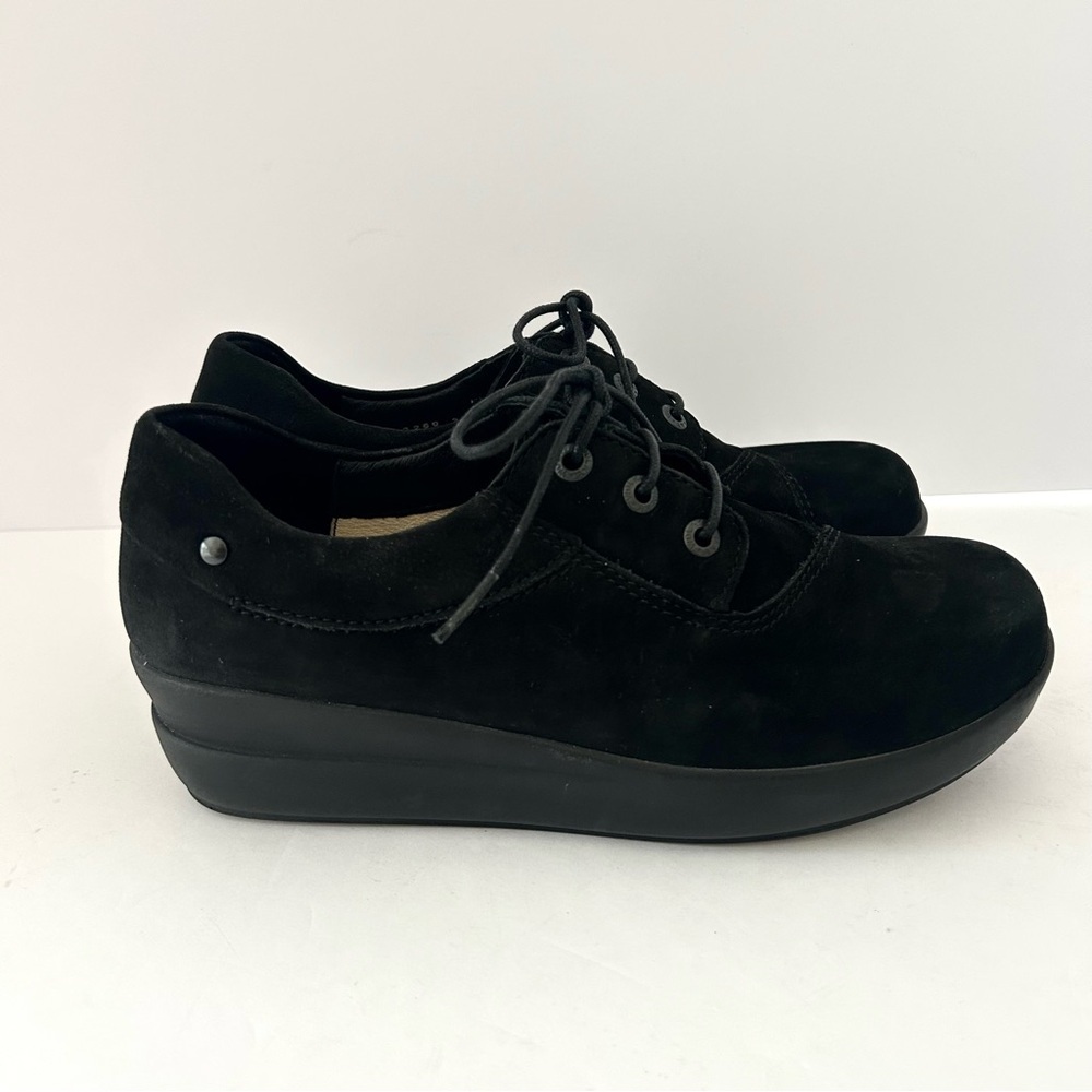 WOLKY Comfort Lace Up Walking Shoe Suede Oxford Support Black Size EU 37 Size 6 - Picture 3 of 11